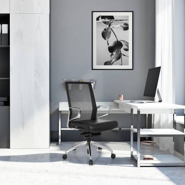 Bürostuhl PROVIDER NET Schwarz - Flachgewebe - 57 x 110 x 50 cm