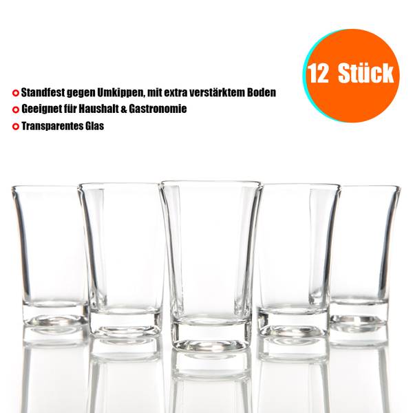 Schnapsgläser 1000232 12er Set Glas - 5 x 7 x 5 cm