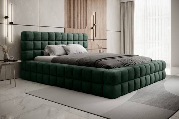 Bett Dario Grün - Stahl - 224 x 104 x 244 cm