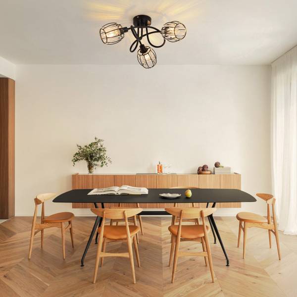 Deckenleuchte Lauterbach Schwarz - Metall - 21 x 40 x 40 cm