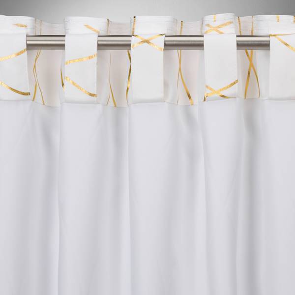 Verdunkelungsvorhang GLAMOUR Gold - Weiß - Textil - 140 x 245 x 1 cm