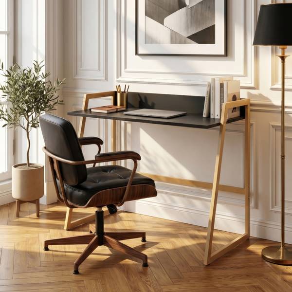 Schreibtisch Kuomi Beige - Grau - Stahl - 73 x 84 x 47 cm