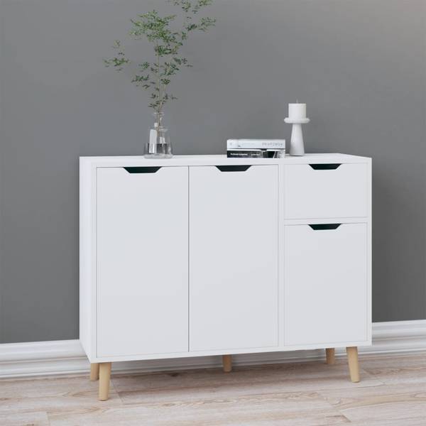 Sideboard D8391 Weiß - Holzwerkstoff - 90 x 72 x 30 cm
