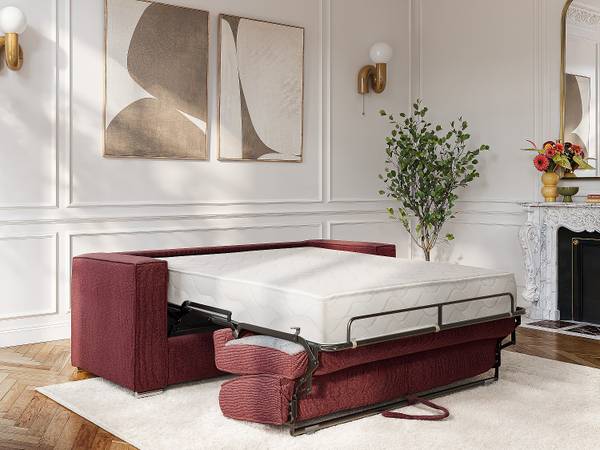 Schlafsofa LORETO Rot - Textil - 215 x 90 x 223 cm