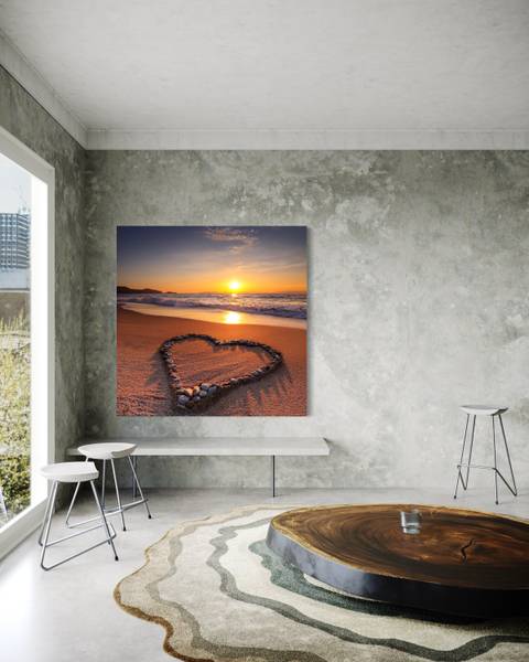 Wandbild strand herz liebe 40 x 40 cm