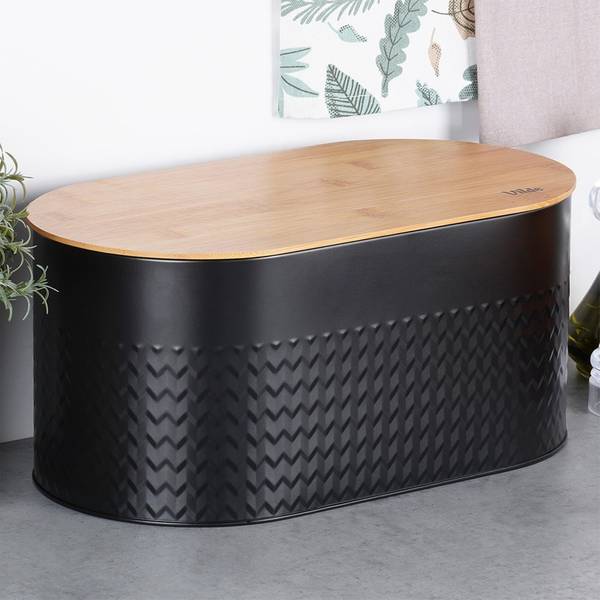 Brotkasten 259624 Schwarz - Metall - 19 x 16 x 34 cm