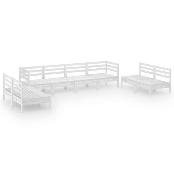 Salon de jardin  3010489 (lot de 8) Blanc - Pin - 64 x 63 x 64 cm