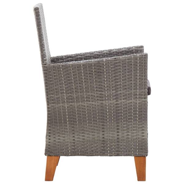 Gartenstühle 2er Set D7381 Grau - Massivholz - 59 x 88 x 59 cm