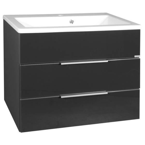 Waschbeckenunterschrank Kara Anthrazit Grau - Holzwerkstoff - 81 x 56 x 60 cm