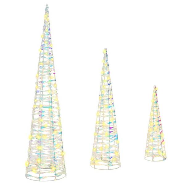 Weihnachtsornament 3-tlg 42019019 Weiß - Kunststoff - 20 x 80 x 20 cm