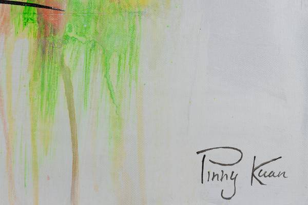 Tableau peint à la main Skyline Duomo Gris - Coton - 120 x 60 x 4 cm