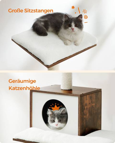 Katzenbaum Tokyo Braun - Holzwerkstoff - 45 x 138 x 55 cm