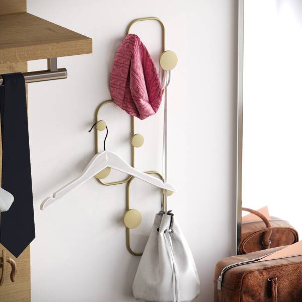 Wandgarderobe LIZZARD Gold - Metall - 5 x 70 x 28 cm