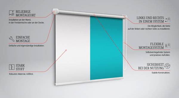 Verdunkelungsrollo AQUAMARIN 60 x 140 cm