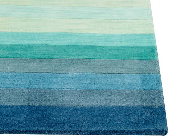 Teppich MAILSI Blau - Grau - Grün - Echtfell - 140 x 1 x 200 cm