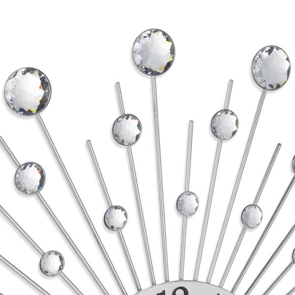 Wandklok diamanten Ø 50 cm zwart - zilver - ijzer - 50 x 50 x 5 cm