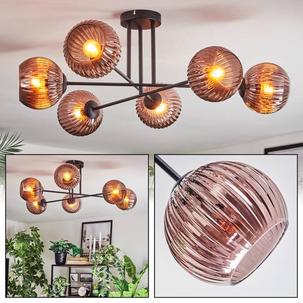 Deckenleuchte Cesaro Aluminium - Klarglas - 78 x 29 x 78 cm