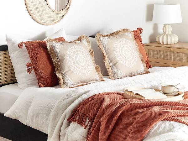 Dekokissen 2er Set GERANIUM Beige - Weiß