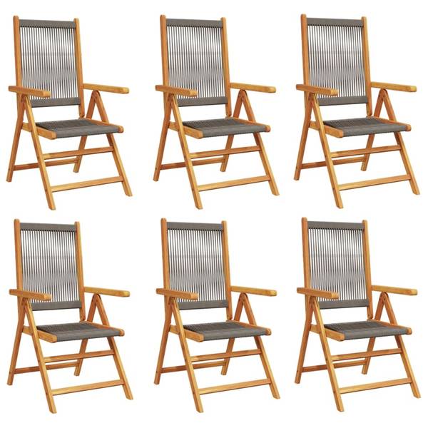 Chaise de jardin 3033687-3 (lot de 6) Gris