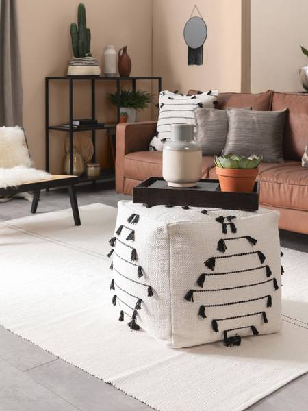 Pouf Bo Gris - Coton - 45 x 45 x 45 cm