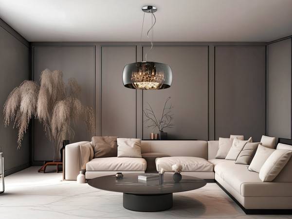 Pendelleuchte Ivor Silber - Kristallglas - 50 x 150 x 50 cm