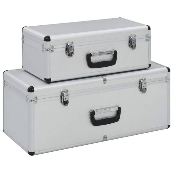 Aufbewahrungskoffer 297564 (2er Set) Silber
