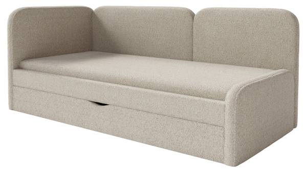 Gestoffeerd bed Cuddy beige - polyamide - 103 x 86 x 212 cm