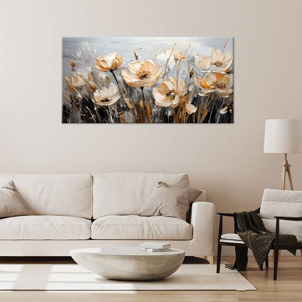 Canvas schilderij Bloemen 120 x 60 cm