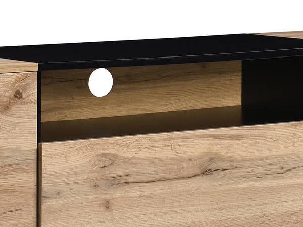 TV-Board CEMILINA Schwarz - Braun - Holz teilmassiv - 40 x 45 x 180 cm