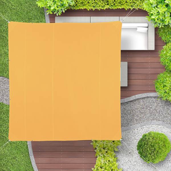 Gelbes Sonnensegel quadratisch Gelb - Polyester - 500 x 1 x 500 cm