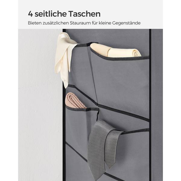 Armoire en tissu Monrovia Victoria Gris - Matière plastique - 127 x 176 x 45 cm