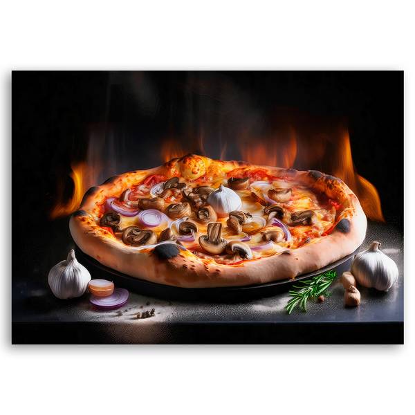 Wandbild pizza essen küche restaurant 60 x 40 cm