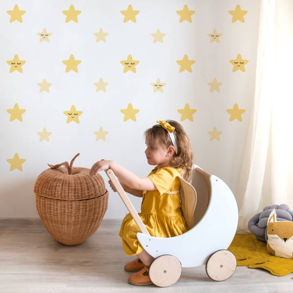 Aufkleber Sternchen 40er Set Gelb - 120 x 60 x 60 cm