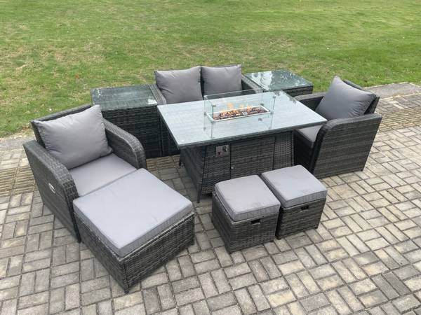 GARTENSET G(9er-Set) Grau - Webstoff - 80 x 70 x 140 cm