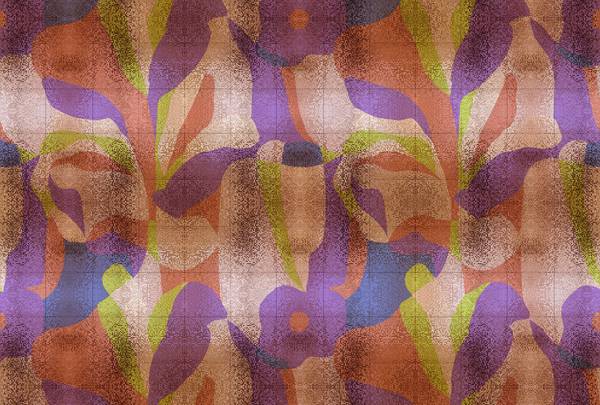 Fototapete Brillanaza Walls by Patel Beige - Grün - Orange - Violett - Fleece - 400 x 270 x 1 cm