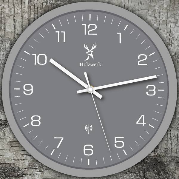 Funk-Wanduhr FRIEDBERG Grau - Weiß