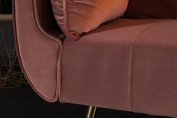 Schlafsofa DIVANI Gold - Hellrosa - Textil - Holzart/Dekor