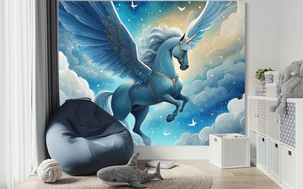 Fotobehang eenhoorn 300 x 210 cm