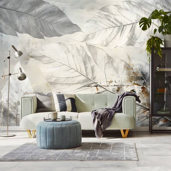 Vlies-Fotobehang ABSTRACT Natuur Muur lichtgrijs - 400 x 280 x 280 cm