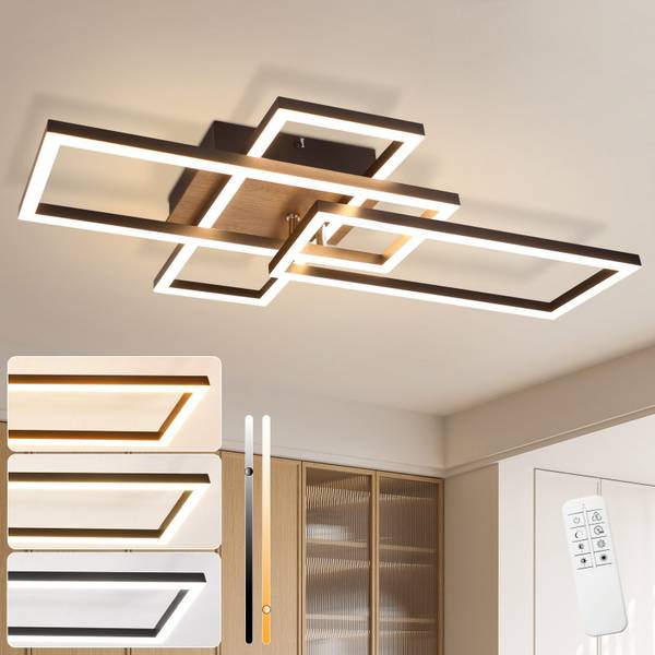 LED Plafondlamp Gale zwart - metaal - 35 x 10 x 65 cm