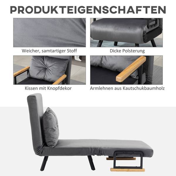 Schlafsofa 839-834V00CG Dunkelgrau