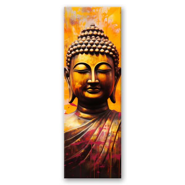 Tableau déco bouddha sur fond abstrait 50 x 150 cm