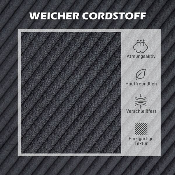 Ecksofa 83B-242V00CG Grau - Cord - 134 x 87 x 214 cm