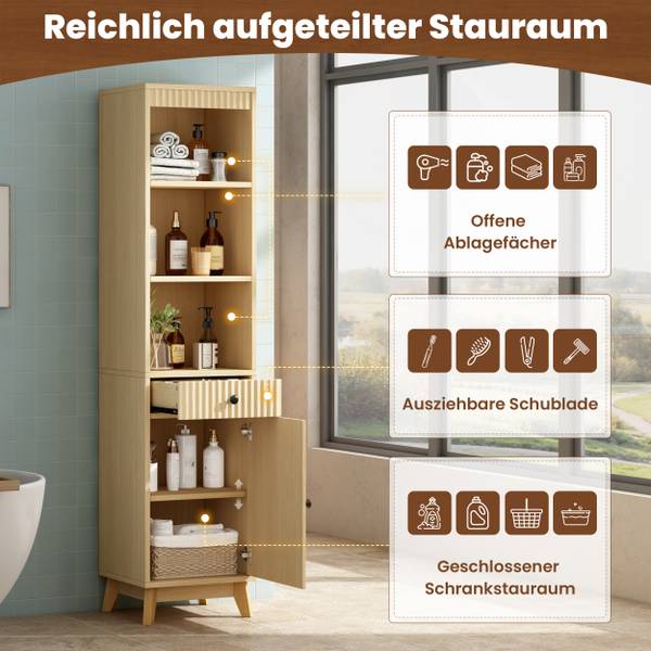 Hochschrank Prometheus Ⅲ Braun - Holzwerkstoff - 40 x 172 x 36 cm