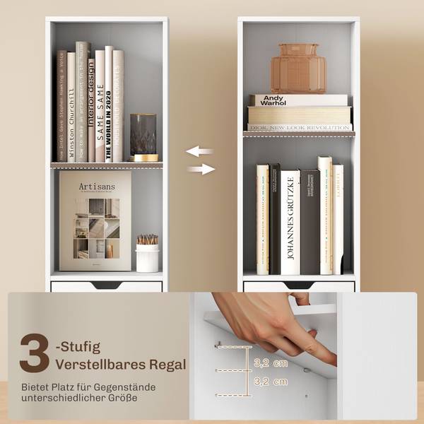 Bücherregal 836-631V90WT Weiß