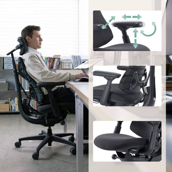 Bürostuhl LiberNovo Omni Pro Grau - Strukturstoff - 79 x 132 x 79 cm