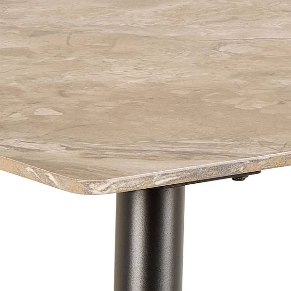 Table à manger Wicklow Marron - En partie en bois massif - 140 x 75 x 80 cm