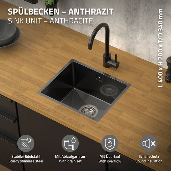 Spülbecken SINKO-S Anthrazit