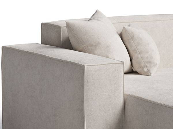 Ecksofa ARIZONA Beige - Armlehne beidseitig montierbar - Ecke davorstehend links - Ottomane davorstehend links