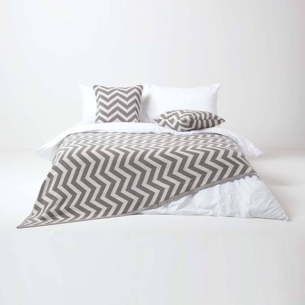 Tagesdecke mit Chevron-Muster Grau - 150 x 200 cm